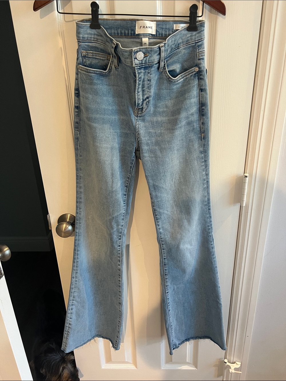 Frame Denim Light Blue Flare High-Rise Jeans